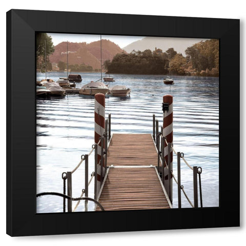 Island Harbor Pier Black Modern Wood Framed Art Print by Blaustein, Alan