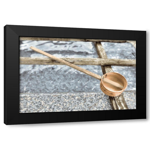 Zen Fountain Black Modern Wood Framed Art Print with Double Matting by Blaustein, Alan