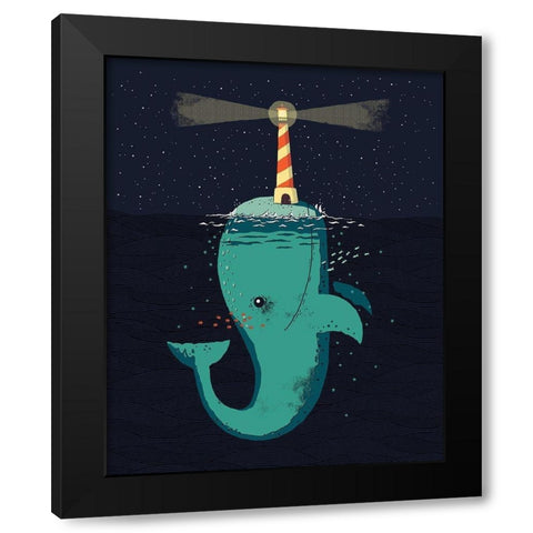 King of The Narwhals Black Modern Wood Framed Art Print with Double Matting by Buxton, Michael