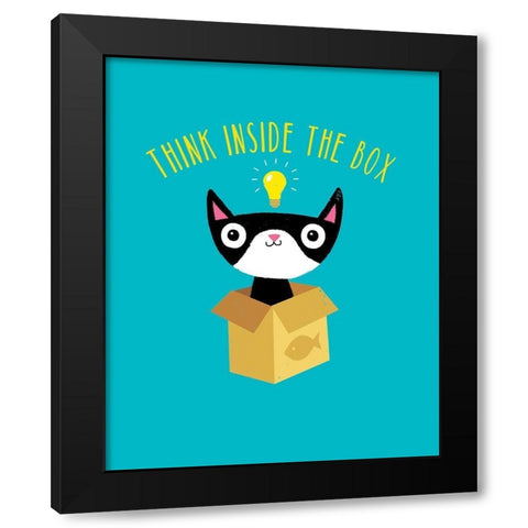 Think Outside The Box Black Modern Wood Framed Art Print with Double Matting by Buxton, Michael