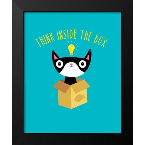Think Outside The Box Black Modern Wood Framed Art Print by Buxton, Michael