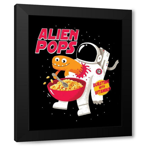 Alien Pops Black Modern Wood Framed Art Print with Double Matting by Buxton, Michael