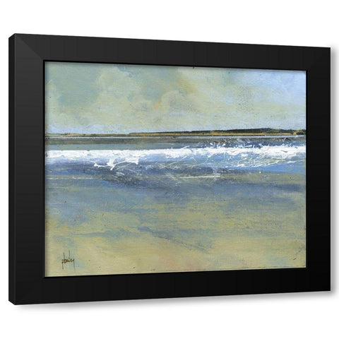 Estuary Wave Black Modern Wood Framed Art Print by Bailey, Paul