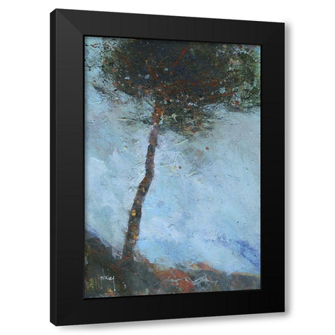 Lone Moorland Pine Black Modern Wood Framed Art Print with Double Matting by Bailey, Paul