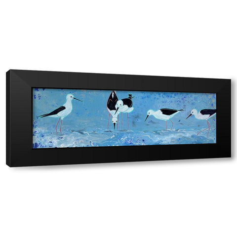 Long Legged Waders Black Modern Wood Framed Art Print by Bond, Angela
