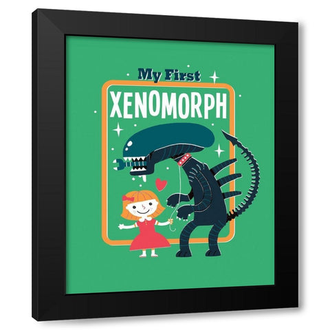 My First Xenomorph Black Modern Wood Framed Art Print with Double Matting by Buxton, Michael