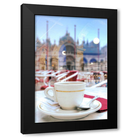 Caffe Florian Sunrise Black Modern Wood Framed Art Print by Blaustein, Alan