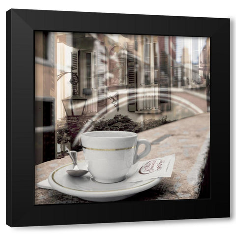 Cafe in Venezia #1 Black Modern Wood Framed Art Print by Blaustein, Alan