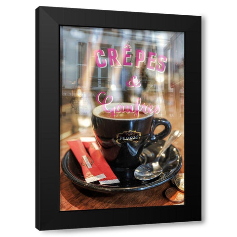 Crepes and Waffle Cafe #1 Black Modern Wood Framed Art Print with Double Matting by Blaustein, Alan