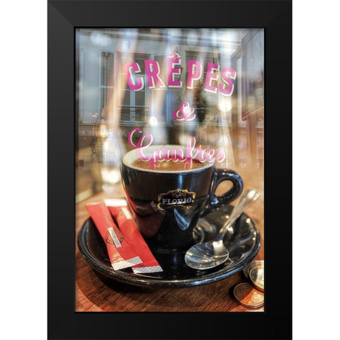 Crepes and Waffle Cafe #1 Black Modern Wood Framed Art Print by Blaustein, Alan