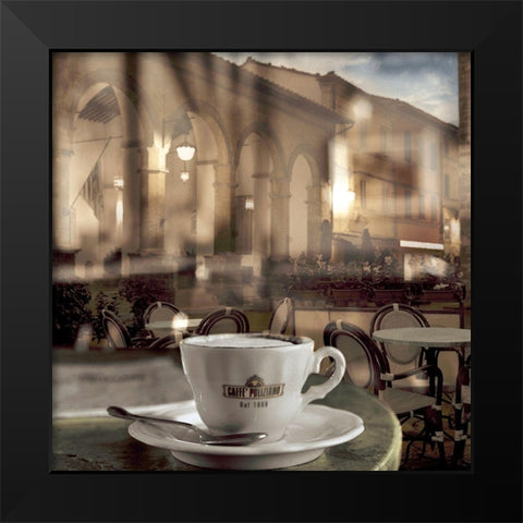 Montepulciano Caffe #1 Black Modern Wood Framed Art Print by Blaustein, Alan