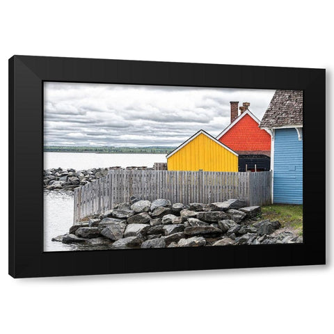 Coastal Geometry Black Modern Wood Framed Art Print with Double Matting by Burdick, Chuck