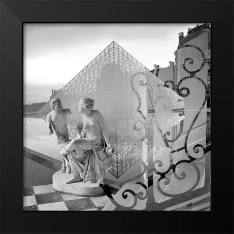 Louvre Chateau 1 Black Modern Wood Framed Art Print by Blaustein, Alan