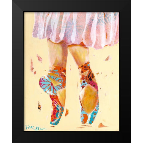 Ballet Slippers Black Modern Wood Framed Art Print by Beer, Pamela K.