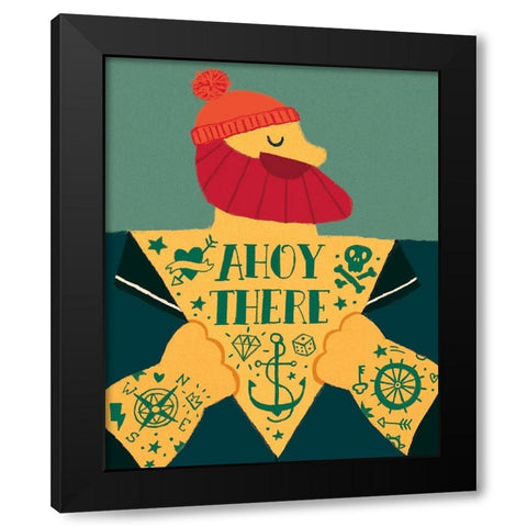 Ahoy There Black Modern Wood Framed Art Print with Double Matting by Buxton, Michael