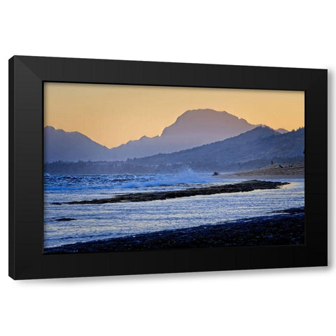 Shades of Blue Black Modern Wood Framed Art Print with Double Matting by Burdick, Chuck