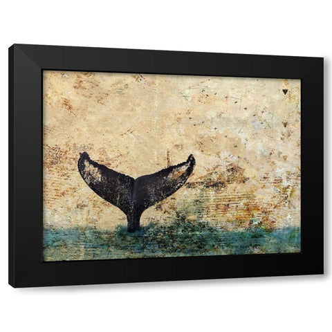 Hawaiian Whale Fluke 1.0 Black Modern Wood Framed Art Print by Baran, John