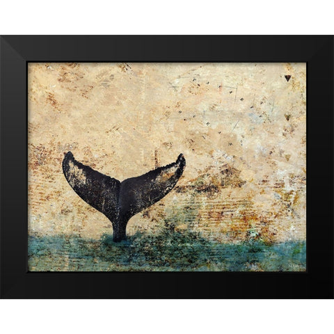 Hawaiian Whale Fluke 1.0 Black Modern Wood Framed Art Print by Baran, John
