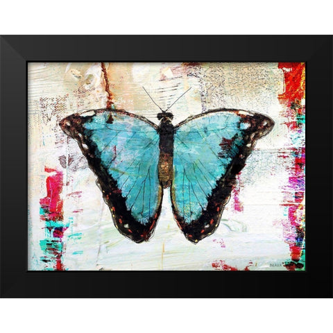 Blue Morpho 1.0 Black Modern Wood Framed Art Print by Baran, John