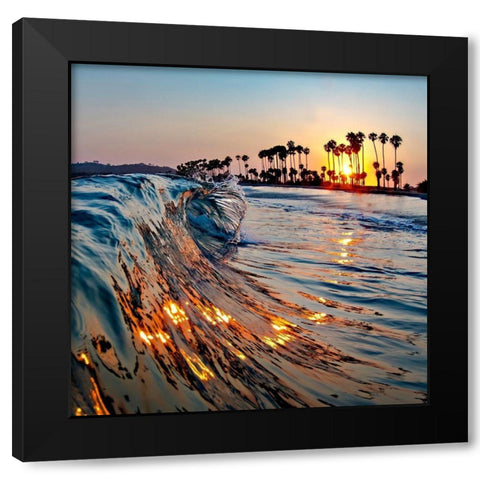 Wave 1 Black Modern Wood Framed Art Print by Baran, John