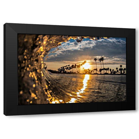 Wave 3 Black Modern Wood Framed Art Print by Baran, John