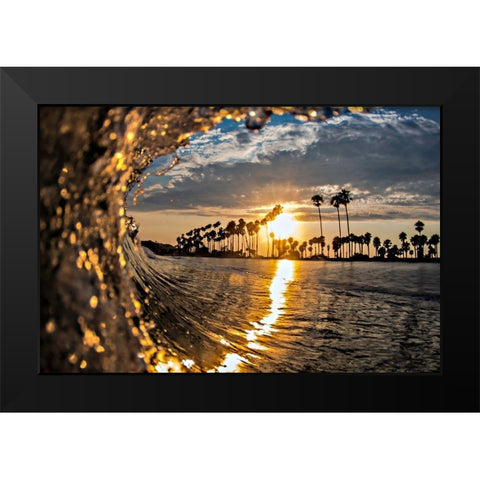 Wave 3 Black Modern Wood Framed Art Print by Baran, John