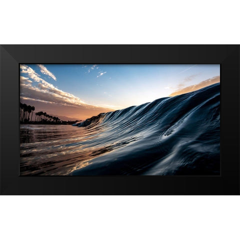 Wave 23 Black Modern Wood Framed Art Print by Baran, John