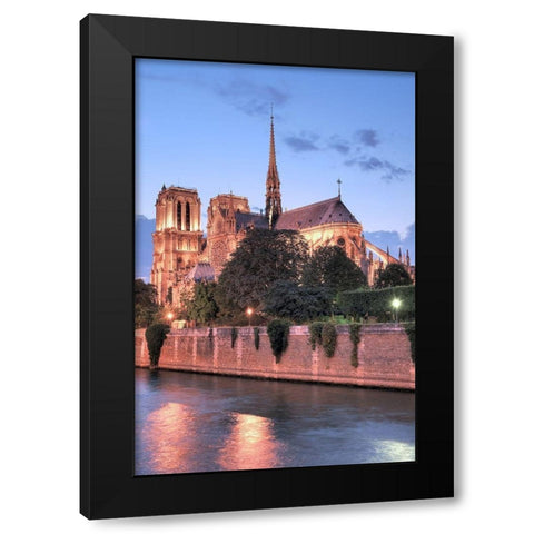 Notre Dame at Dusk Black Modern Wood Framed Art Print by Blaustein, Alan