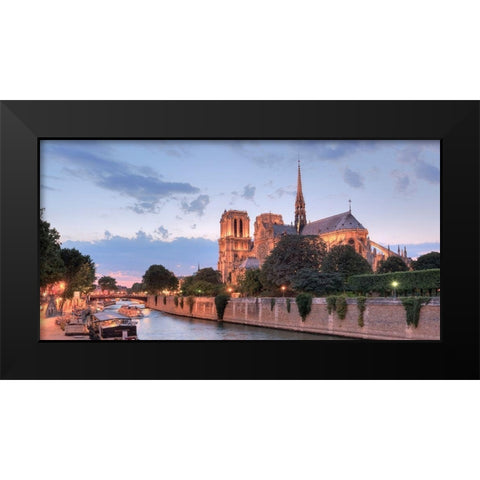 River View - Notre Dame Black Modern Wood Framed Art Print by Blaustein, Alan