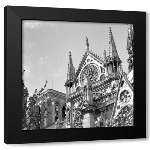 Shining Star of Paris - Notre Dame Black Modern Wood Framed Art Print with Double Matting by Blaustein, Alan