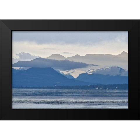 Blue Skylines Black Modern Wood Framed Art Print by Burdick, Chuck