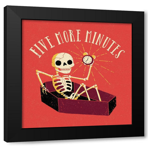 Five More Minutes Black Modern Wood Framed Art Print with Double Matting by Buxton, Michael