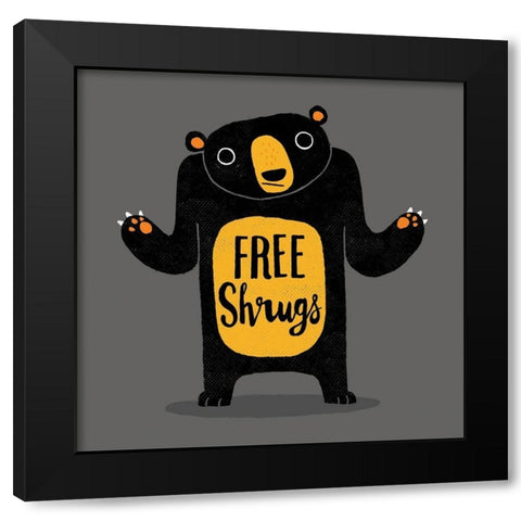 Free Shrugs Black Modern Wood Framed Art Print with Double Matting by Buxton, Michael