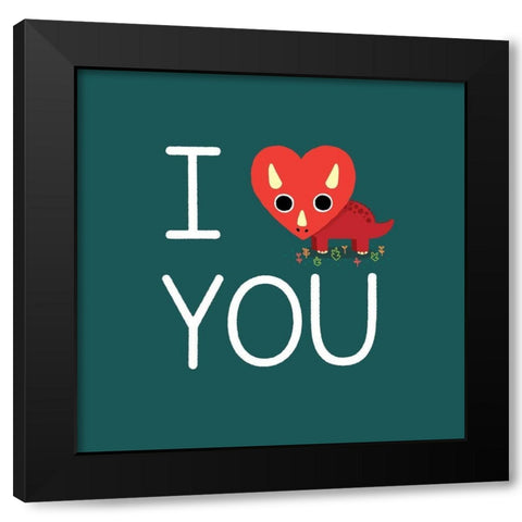 Niceratops Black Modern Wood Framed Art Print by Buxton, Michael