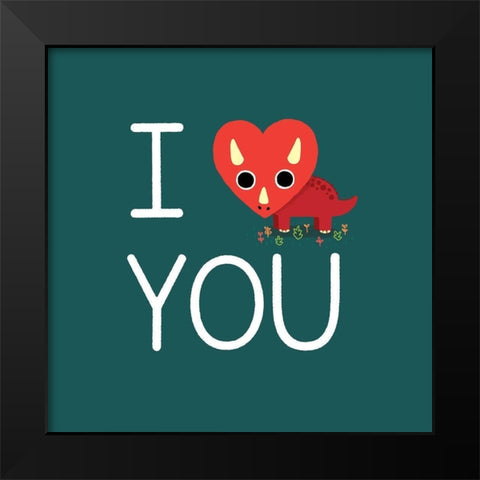 Niceratops Black Modern Wood Framed Art Print by Buxton, Michael