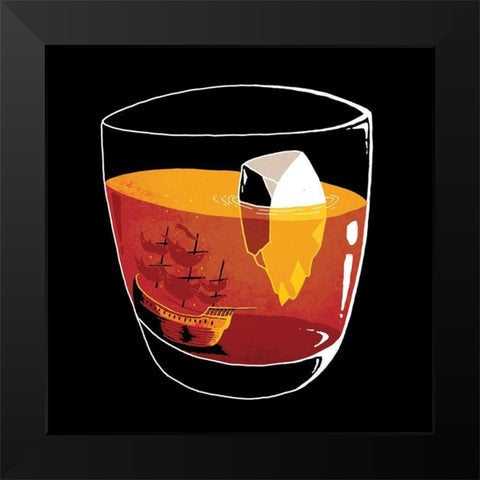 On the Rocks Black Modern Wood Framed Art Print by Buxton, Michael