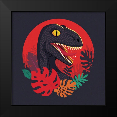 Tropic Raptor Black Modern Wood Framed Art Print by Buxton, Michael