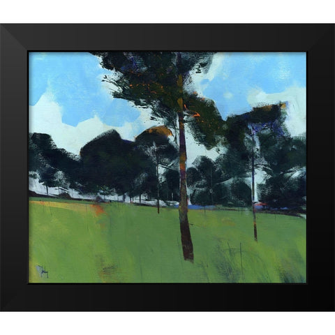 Moorland Pines Black Modern Wood Framed Art Print by Bailey, Paul