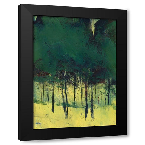 Pine Copse Black Modern Wood Framed Art Print by Bailey, Paul