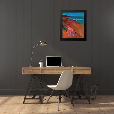 Sea Pinks Black Modern Wood Framed Art Print by Bailey, Paul