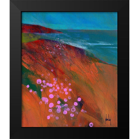 Sea Pinks Black Modern Wood Framed Art Print by Bailey, Paul