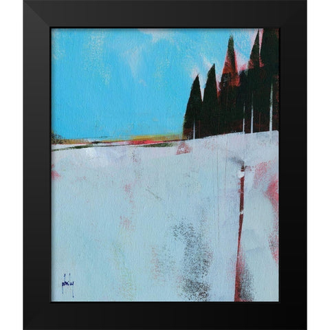 Snow Field Black Modern Wood Framed Art Print by Bailey, Paul