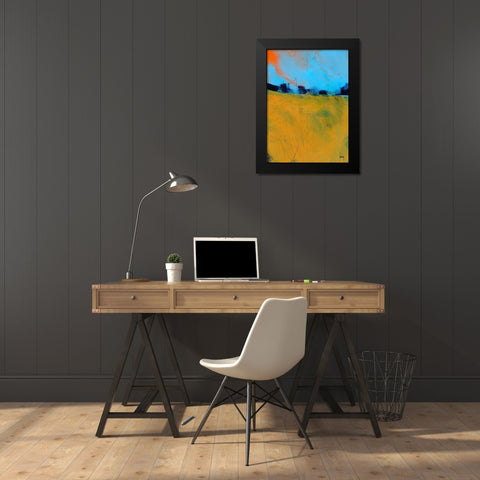 Tiny Orange Sun Black Modern Wood Framed Art Print by Bailey, Paul