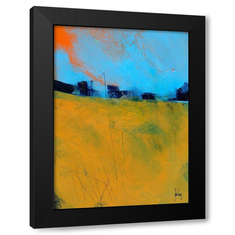 Tiny Orange Sun Black Modern Wood Framed Art Print with Double Matting by Bailey, Paul