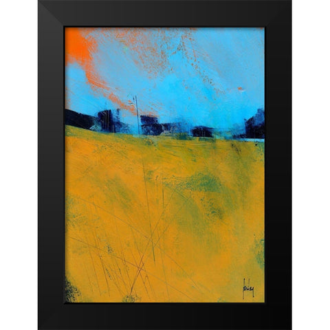 Tiny Orange Sun Black Modern Wood Framed Art Print by Bailey, Paul