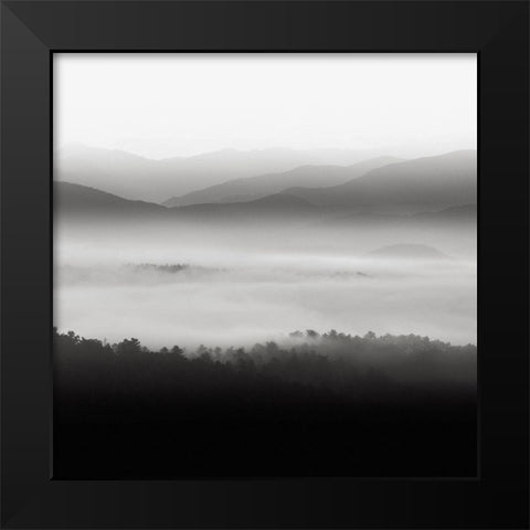 Still Morning Smoky Mountains Black Modern Wood Framed Art Print by Bell, Nicholas