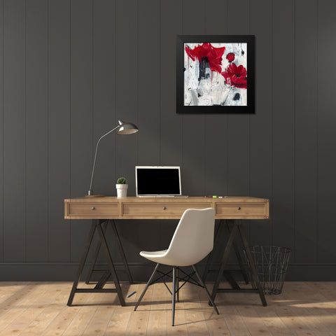Poppy Love Black Modern Wood Framed Art Print by Beer, Pamela K.