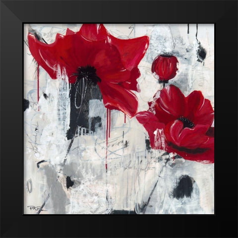 Poppy Love Black Modern Wood Framed Art Print by Beer, Pamela K.