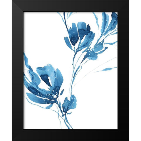 Blue Move 1 Black Modern Wood Framed Art Print by Binkin, Lesia