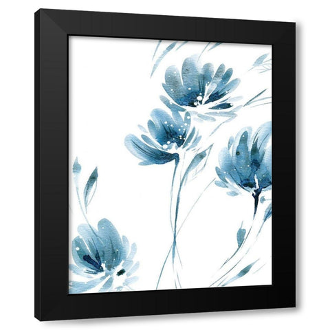 Blue Move 2 Black Modern Wood Framed Art Print with Double Matting by Binkin, Lesia